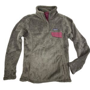 Patagonia Re-Tool Snap-T Fleece Pullover Women XS Gray Plum